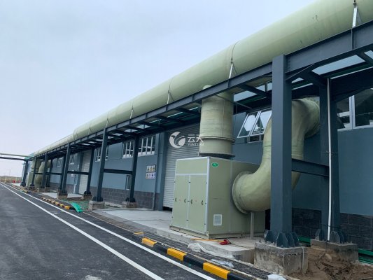 廢氣處理工程前置風(fēng)機(jī)及外管、管廊架